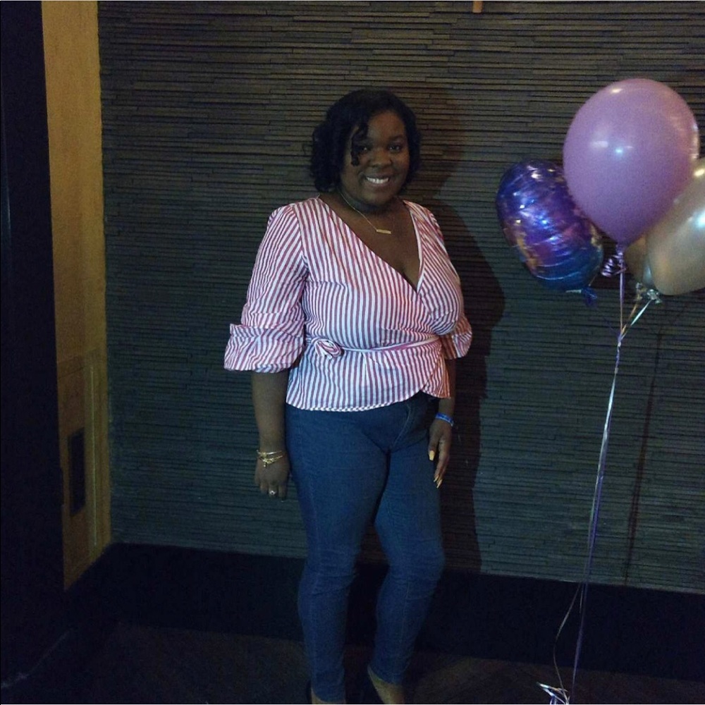 Pink & White Wrap Shirt